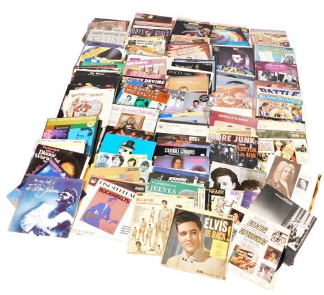 LP records, various genres, to include pop, jazz, easy listening, to include Elton John, Elvis Presley, country and western musicals, etc. (2 boxes)