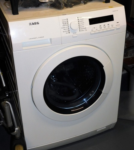 An AEG Protex Lavamat Turbo washing machine.