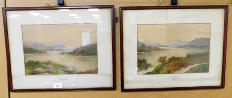 J Douglas (19th/20thC). Loch Lomond, watercolour, signed, 21cm x 31cm, and another. (a pair)