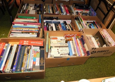 Various books, fiction, non fiction, to include Shane Richie biography, War Horse, Audrey Hepburn International Cover Girl, Ladybird Story Of The Motor Car, etc. (contents under 1 table)