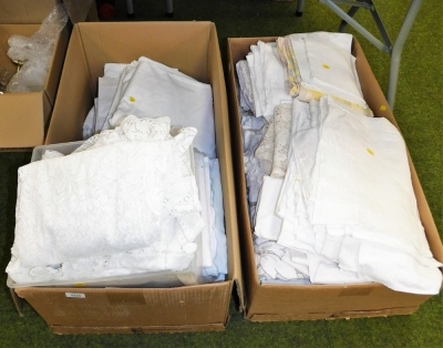 A quantity of table linen, lace, etc. (2 boxes)