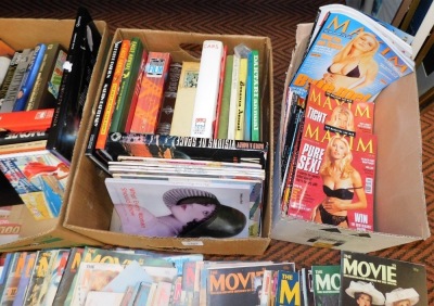 Various books, fiction, non fiction, gentlemens Maxim magazines, Time Out Film Guide, Chums magazines, etc. (a quantity) - 3