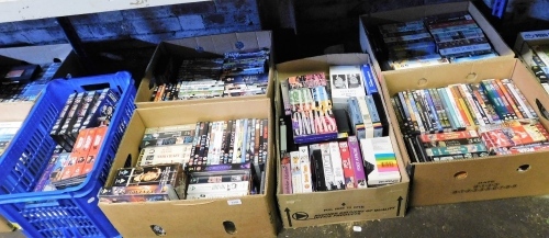 Various VHS tapes, DVDs, etc., to include The Italian Job, Star Trek Next Generation, Brief Encounter, Sherlock Holmes, Resident Evil, The Host, etc. (a large quantity)