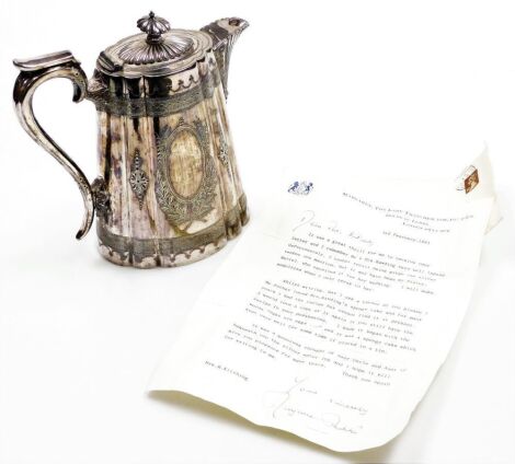 A letter from Margaret Thatcher to Mrs R. Kitching, dated 3rd February 1993, stating 'It was a great thrill for me to received your letter and I remember Mr and Mrs Rawding very well indeed. Unfortunately I cannot recall being given the silver teapot you 