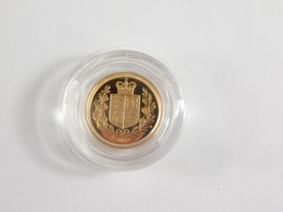 An Elizabeth II gold proof half sovereign, 2002, in outer case with paperwork. - 2