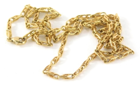 An 18ct gold necklace, with 9ct gold clasp, 52cm long, 9.4g all in.