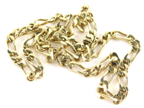 A 9ct gold necklace, with heavy links, 50cm long, 20g.