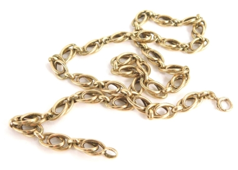 A fancy link chain, marked 9ct to the clasp, 47cm long, 14g.