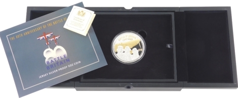 An 80th Anniversary Battle Of Britain £10 coin, bi-colour silver, proof, cased, with paperwork, 5oz.