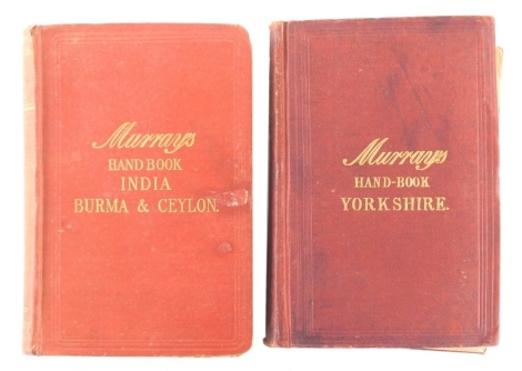 Two Murray's Handbooks. Yorkshire (3rd edition) and India, each hardback, with gilt stencilling. (2)