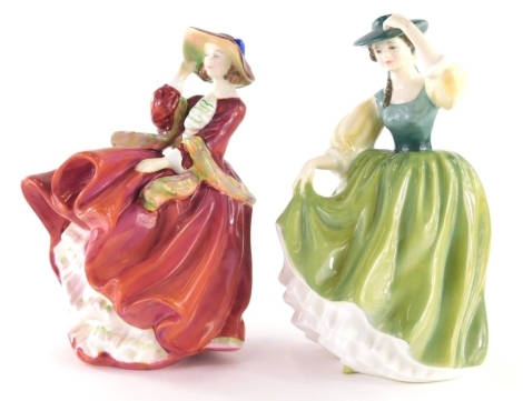 A Royal Doulton figure Buttercup, HN2309, 17cm high, and another Top O' The Hill, HN1834. (2)