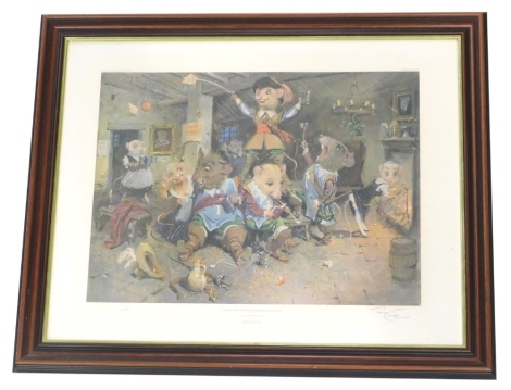 Terence Cuneo (1907-1996). D'Artagnan and The Three Mousketeers, artist signed limited edition print, number 269/850, watermark, 43cm x 58cm.