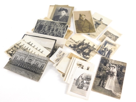 Photographs and postcards, early 20thC and later showing soldiers WRAF/WW1/WW2, 10cm x 14cm, etc. (a quantity)