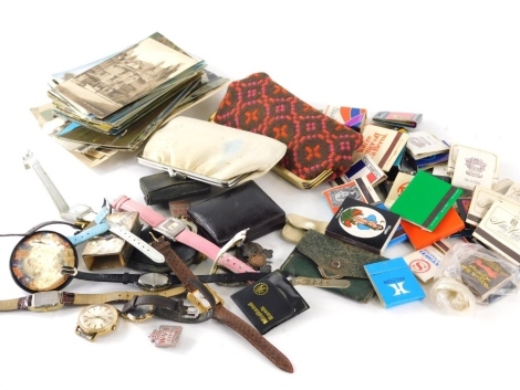 Collectables various purses, card matchbooks, various evening purses, 15cm wide, etc. (a quantity)