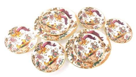 Various Royal Crown Derby Old Avesbury pattern wares, comprising two oval meat plates, 33cm wide, and six side plates,. printed marks beneath. (a quantity)