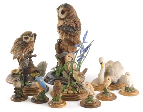 Various Country Artist figure groups, to include tawny owl with Honeysuckle, 25cm high, various others, etc. (a quantity, some boxed)