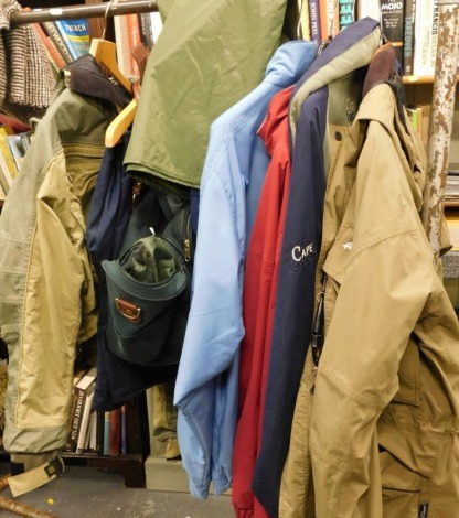 Various fishing clothing, jackets, etc., to include Burberry, Cape Cresses, Hardy, jackets, trousers, etc. (a quantity, various sizes)