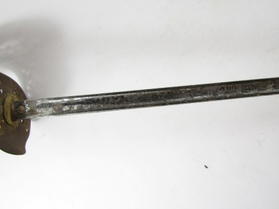 A George V officer's infantry sword, Wilkinson 1897 pattern, probably WWI, with leather scabbard, 100cm long. - 4