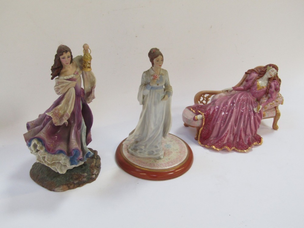 Three Franklin Mint Porcelain Figures Comprising Sleeping Beauty 23cm