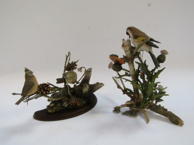 Two Country Artist figure groups, comprising Autumn Gathering, 04907, 16cm high, and Goldfinch of Woodland Glade, 04161, 23cm high, boxed. (AF) - 4