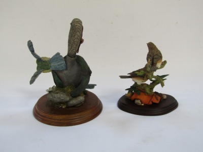 Two Country Artist figure groups, comprising a pair of Song Thrushes with ivy and plant pot, No 02461, 17cm high, and Enchanted Spring, No 01899, 22cm high, boxed. - 4