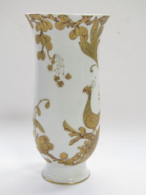 A Kaiser porcelain vase in the Serenade pattern, of trumpet shaped, footed form, printed marks, 21cm high. - 4