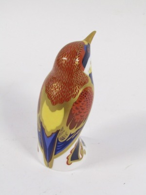 A Royal Crown Derby Bee-Eater porcelain paperweight, with gold stopper, boxed, 10cm high. - 3