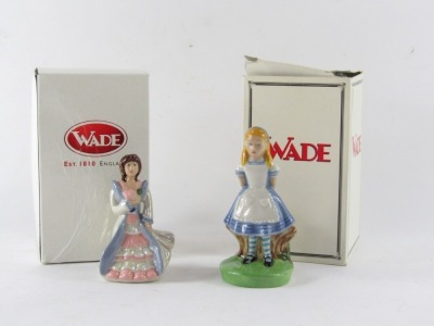 Two Wade Collection figures, comprising Alice In Wonderland collection figure, Alice (1999), 12cm high, and Beauty and The Beast figure Beauty (2003), 11cm high, both boxed. - 4