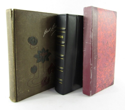 Three postcard albums, containing English and European topographical cards, sentimental and humorous cards.