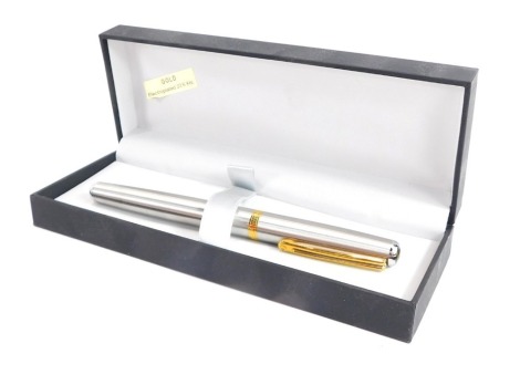 An Inoxcrom electroplated biro, boxed.