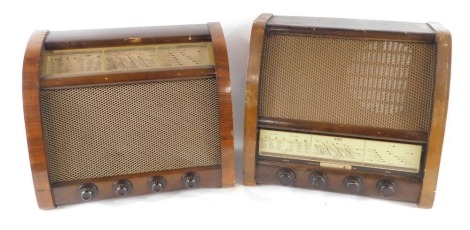 Two vintage GEC radio's, each in walnut case. (2)