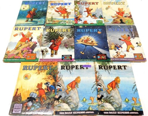 A group of 1960's Rupert Annuals, 1960-1969, two annuals for 1969.