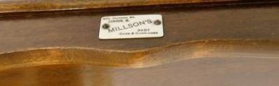 A Victorian oak metamorphic child's high and low chair, by Millson's, Babycars and Carriages, 303 Oxford Street London W. - 3