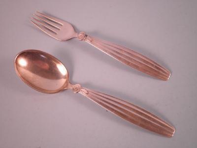 A Danish silver fork and a spoon