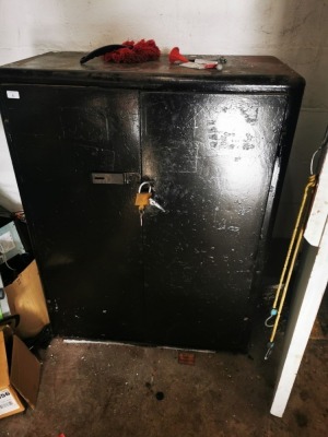 A steel cabinet and contents. - 2