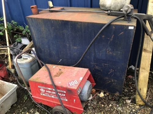 A small steel oil tank.