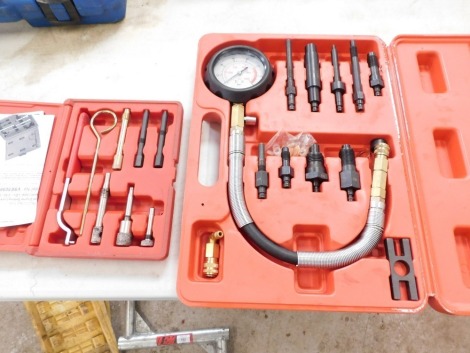 A Neilsen diesel engine compression tester kit and Sealey diesel engine setting/locking kit. (2)