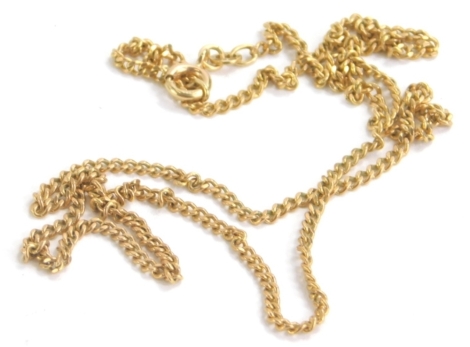 A 9ct gold chain, with plain links, 54cm long, 8g.