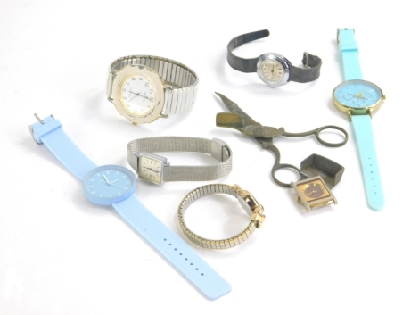 Various wristwatches, a Sekonda with 2cm wide dial, PM, quartz, Morita, Citron, Timex, etc. (a quantity)