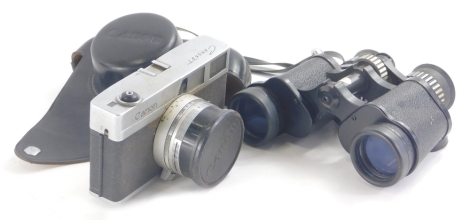 A Canon Canonet camera, with Co. Inc. lens and a pair of Tasco optics binoculars. (2)