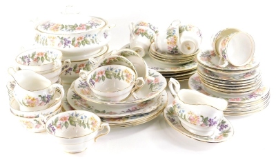 A Paragon Country Lane part dinner service, to include a pair of lidded vegetable tureens, 17cm high, dinner plates, serving plates, gravy boat on stand, soup bowls, plates, side plates, other dishes, etc. (a quantity)