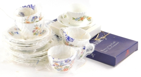 An Aynsley Cottage Garden part tea service, to include, side plates, 17cm dia., cups, saucers, etc., printed marks beneath. (a quantity)