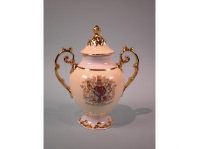 An Elizabethan china limited edition two handled vase made to commemorate