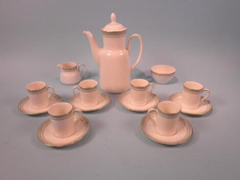 A Royal Doulton Berkshire pattern coffee service comprising teapot