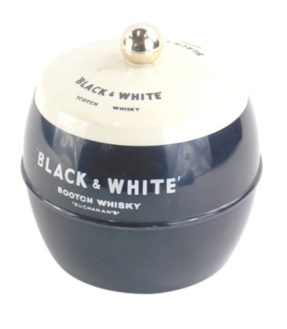 A Black and White Scotch Whisky advertising ice box, 20cm high.