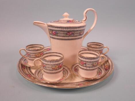 A Bisto porcelain part coffee service comprising teapot