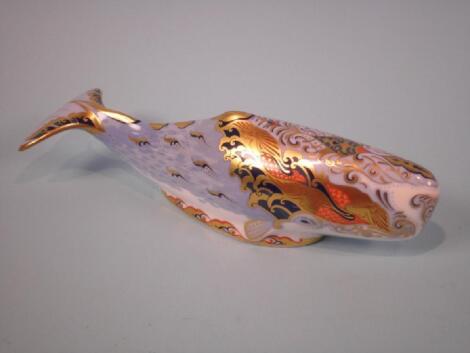 A Royal Crown Derby figure of a Oceanic Whale