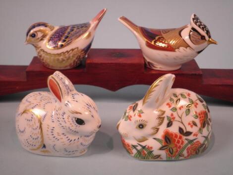 Four Royal Crown Derby figures of animals