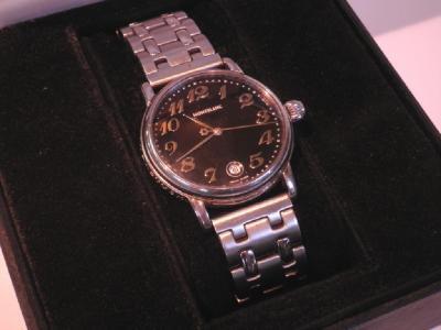 A gentleman's Mont Blanc stainless steel bracelet wrist watch
