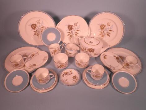 An Aynsley Golden Grace pattern part tea and dinner service each piece